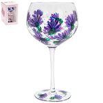 The Leonardo Collection Hand Painted Scottish Thistle Gin Glass by Lynsey Johnstone with Gift Box, Multicoloured, JNS_470607