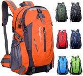 40L Backpack Hiking Backpack Orange Large Waterproof Hiking Camping Bag Travel Backpack Outdoor Luggage Rucksack