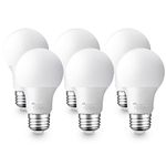 Mastery Mart Dimmable Light Bulbs, 60W Equivalent 9.5 Watt, E26 Standard Bulb Base A19, 2700K Soft White Warm Light, 9.5 Watt [60W Equivalent], 800 Lumens for Home&Office, UL Listed, 6 Pack