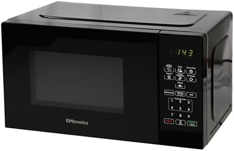 EMtronics 28 Litre 900W Digital Microwave with 1200w Grill, 10 Power Levels, 6 Preset Options, Defrost Function and Cavity Light - Black