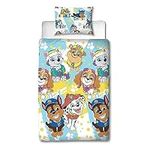 Character World Paw Patrol Official Single Childs Duvet Cover Set | Splodge Design Reversible 2 Sided Bedding Including Matching Pillow Case Brands Single Bed Set