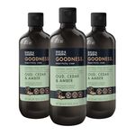 Baylis & Harding Goodness Oud, Cedar and Amber Body Wash, 500 ml (Pack of 3) - Vegan Friendly