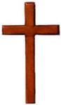 Shalom Christian brown wooden cross 10cm hanging or holding mahogany crucifix