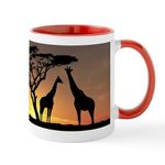 CafePress Giraffes in The Sunset Mugs 11 oz (325 ml) Ceramic Coffee Mug