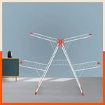 Bathla Mobidry Neo+ 2-Level Foldable Cloth Drying Stand for Home with Socks Holder (White & Orange)