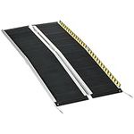 HOMCOM 5ft Wheelchair Ramp Scooter Mobility Non-Skid PVC Layering Portable Foldable Aluminium