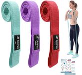 Beenax Fabric Resistance Bands (Set of 3), Long/Short Exercise Bands for Women Men, Loop Bands, 3 Resistance Levels for Workout, Fitness, Stretching, Pull Up, Leg, Glutes, Squat and Strength Training