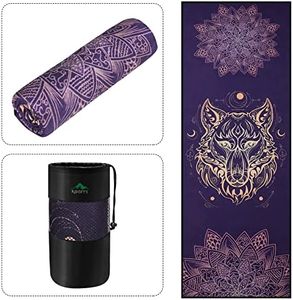 Keemi Non-Slip Yoga Towel Microfiber Yoga Mat Blanket for Hot Yoga Bikram Pilates Gym Towels for Sweat (73"x25", Wolf)