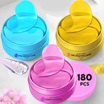 Premium Under Eye Patches For Puffy Eyes 180 Pcs - 24K Gold, Hyaluronic Acid & Cherry Blossom Hydrating Eye Masks with Retinol Collagen - Under Eye Patches for Dark Circles & Puffiness - Under Eye Mask Treatment - Reduce Dark Circles