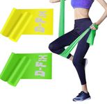 D-fix® Pack of-2, Yoga Resistance Band Meters Therapy Band - Exercise Band for Gym, Workout, Yoga, Physical Therapy, Home Exercise Training for Women & Men (As Per Image) (Yellow-Green)