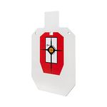 EZ-Aim™ Hardrock AR500 IPSC Silhouette Shooting Target, 9 W x 14.875H inches, White/Red/Black