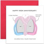 Old English Co. 6th Wedding Anniversary Card for Husband and Wife - Cute Funny Iron Anniversary Greeting Card for Husband Wife - Sixth Gift Anniversary for Couple - Blank Inside