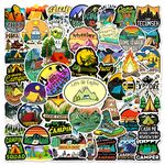 50pcs Outdoor Stickers Pack Adventure Hiking Canmping Wilderness Stickers for Water Bottles, Cars, Laptop, Bike, Waterproof Travel Cool Stickers, Nature Forest Decals for Adults Teens Camper