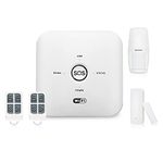 AUSHA Wireless Smart Security Alarm System with Remote Tag, Motion Sensor & Door Sensor, SMS/Phone Alerts, WiFi & GSM Sim Connection and Tuya App Control (Smart Home Alarm System)