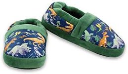 Jurassic World Dinosaur Boys Toddler Plush Aline Slippers (2-3 M US Little Kid, Navy)