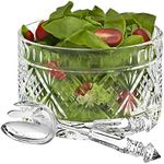 Godinger 3-Piece Dublin Salad Set, Clear/Silver