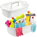 TOPZEA 2 Pack Cleaning Supplies Caddy, Large Plastic Cleaning Supply Organizer Bucket with Handle Portable Housekeeping Shower Tote Caddy Under Sink Tool Storage Baskets for Dorm, Bathroom, Kitchen