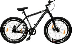 CAYA Warrior Freeride Cycle for Men and Women 26T Semi Fat 3 Inch Tyre/Mountains Bike with Dual Disc Brakes & Suspension Tyre 26" Inch/MTB Unisex Bicycle with Triple Alloy Rims for Adults (Black)