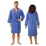 JEMIDI Microfibre Bathrobe - Fast Dry & Lightweight Long Towelling Robe with Hood - Soft Towel Dressing Gown - Ideal for Sports Travel Shower - Mesh Bag Included