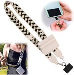 CYNVEXA Phone Strap with Zippered Pouch,Clip and Go Strap for Phone with Wallet Crossbody,Phone Purses with Crossbody Strap Multicolor (Apricot)