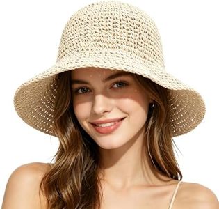 Straw Hats for Women, Womens Summer Hats for Vacation Travel, Beach Sun Straw Hats for Women (Beige Style 1)