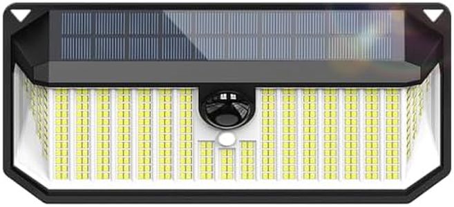 Solar Lights Outdoor 466 LED with Lights Reflector and 3 Lighting Modes, Motion Sensor Wall Lights,IP65 Waterproof, Step Lights for Front Door, Garden Patio Yard, Garage, Deck (1)