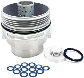 LOBIUTIYA 15620-31060 Oil Filter Housing Cap For Toyota Camry 4Runner Avalon Fj Cruiser RAV4 + 15643-31050 Plug+90430-12031 Aluminum Oil Drain Plug Gaskets（10Pcs）