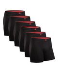 DANISH ENDURANCE Men's Bamboo Boxers Soft, Comfortable, Breathable Underwear, Tagless, With or without fly, 6 Pack, XL Black