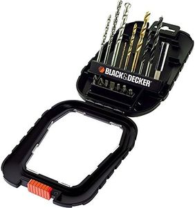 BLACK+DECKER 16 Pièces de Forets Titanium et Embouts, A7186-XJ