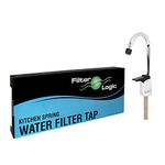 FilterLogic Faucet Kitchen Sink Drinking Water Filter Touch Tap Button Lever,Stainless Steel Standard Spout,Chrome