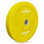 LEEWAY Color Rubber Bumper Plates 2.0, (15kg x 2)| Olympic Weightlifting Gym Rubber Bumper Weight Plates| Olympic Barbell Weight Plate| Standard 2inch/50mm Weight Plate (15kg Pair)