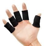 Senkary 20 Pieces Finger Protector Sleeves Elastic Thumb Compression Sleeve Finger Splint Wrap Brace for Arthritis Pain Relief, Trigger Finger, Sports (Black)