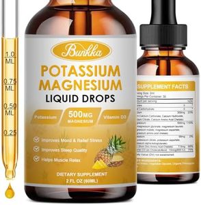 Potassium Magnesium Supplement, 99mg Potassium Supplement with Magnesium, Calcium, Vitamin D3, Zinc, Sugar Free & Vegan Liquid Drops Supplement for Leg Cramps, Energy, Metabolism, for Adult and Kid