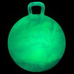 INPODAK Space Hopper for Kids Age 3 4 5 6, Glow in the Dark 18 Inches Hopping Ball, Glowing Jumping Ball with Handle, Night Garden Toy Hop Ball for 3 to 12 Years Old Inside Park Yard Game