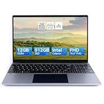 ANMESC 15.6 Inch Laptop, 12GB DDR4 512GB SSD, Windows 11 Intel Celeron N5095 Quad-Core Processor up to 2.9Ghz, 1080P Screen Laptops, 2.4/5G WiFi, Bluetooth 4.2, HDMI, 2xUSB 3.0, Type-C, Deep Gray