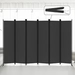 Kokorona 6 Panel Room Divider, 6FT Tall Folding Privacy Screen Wall Dividers, Portable Privacy Screen Freestanding Room Divider for Room Separation, Included - Cover Strips, 120''W x 72''H, Grey