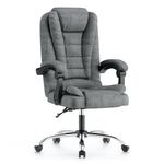 naspaluro Executive Office Chair High Back Desk Chair Ergonomic Recliner Computer Chair Gaming Chair with Tilt Function Heavy Duty for Home Office Working (Dark Grey Fabric)