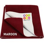 BeyBee Waterproof Quick Dry Sheet for Baby| Bed Pad Anti-Piling Fleece Extra Absorbent Washable Matress Protector| Baby Bed Protector Sheet for Toddler Children, X-Large Size, 200 x 140cm, Maroon