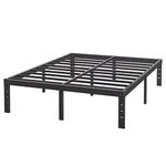 COMASACH 14 inch Full Bed Frame No Box Spring Needed, 3500 lbs Heavy Duty Metal Platform Bed Frames, Non-Slip and Noise-Free Mattress Foundation, Black