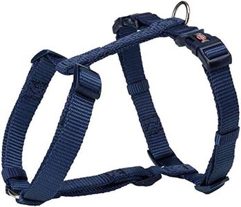 Trixie: - Premium Dog H-Harness | Made Nylon, Lightweight & Adjustable Straps | Two Snap Buckles on The Belly Strap to Easily Slip Around The Body – (52–75 cm/20 mm, M–L), Indigo