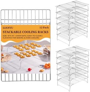 LIANYU 6-Tier Stackable Cooling Rack for Cooking & Baking, 10"x15", 2 Pack