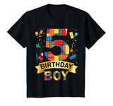 Youth 5rd Birthday Boy 5 Year Old Building Blocks 5th Birthday Boy T-Shirt