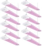 Sunco 12 Pack 2ft Grow Light LED, 20W, Full Spectrum, for Seed Starting, Seedling, Indoor Plants, Plug in Suspended Fixture, Link Up to 8, Inline Switch, ETL