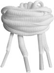 Smart Laces 120cm /47” White Round Oval Sports Shoe Laces, look great in Trainers for Tennis Sports Basketball Football boots Athletics Runners Sneaker & Trainer Half Round Shoe Laces