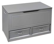 Badger Basket Up and Down Toy and Storage Box with 2 Basket Drawers, Gray/White