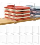 HBlife 12 Pack Clear Shelf Dividers, Acrylic Vertical Purse Organizer for Closet Perfect for Sweater, Shirts, Handbags in Bedroom and Kitchen