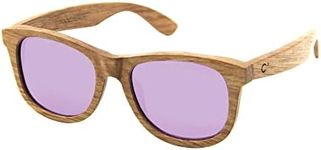 C3 Handmade Natural Wood polarized lens Sunglasses for Men and Women for Traveling Driving and Gift(Wheat/Mirror pink)