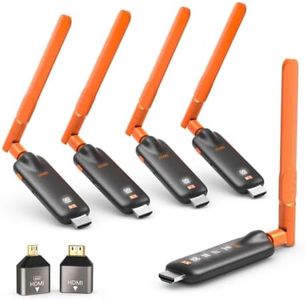 Wireless HDMI Transmitter and 4 Receivers, Gechtech 656FT/200M Long Range | 2.4 &5.8G, 4K Decode 1080P HD Output, Stable HDMI Extender for PC Laptop Camera Cable Box to Multiple TVs Monitors Projectors