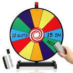 XvmeiMym 15 inches Spinning Prize Wheel, 12 Slots Tabletop Spinner - Heavy Duty Base Roulette Wheel for Carnival, Trade Show, Win Fortune Spin Games