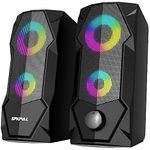 SPKPAL Computer Speakers,RGB Gaming PC Speaker,2.0 Wired USB-Powered Stereo Volume Control Multimedia Speakers for Laptop Desktop Tablet Phone Monitors